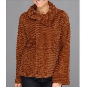 NWT Patagonia Pelage Brown Faux Fur Zip-Up Jacket Sz. S Coat